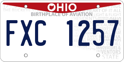 OH license plate FXC1257