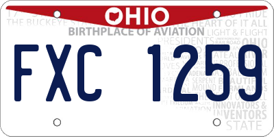 OH license plate FXC1259