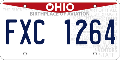 OH license plate FXC1264