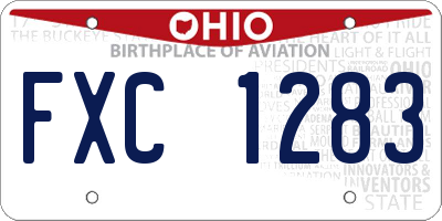 OH license plate FXC1283
