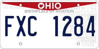OH license plate FXC1284