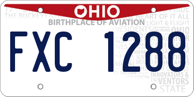 OH license plate FXC1288