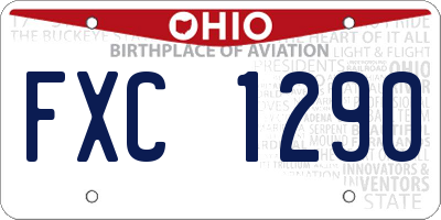 OH license plate FXC1290