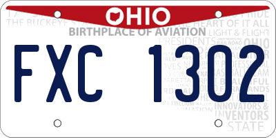 OH license plate FXC1302