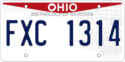 OH license plate FXC1314