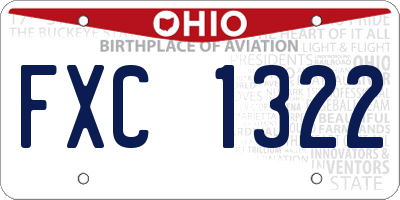 OH license plate FXC1322