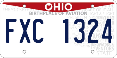 OH license plate FXC1324