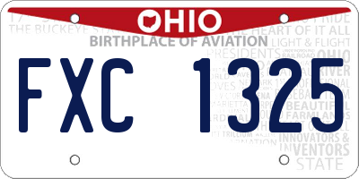 OH license plate FXC1325