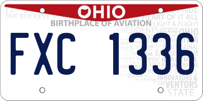 OH license plate FXC1336