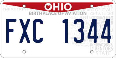 OH license plate FXC1344