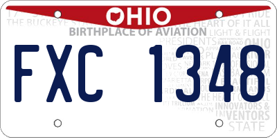 OH license plate FXC1348