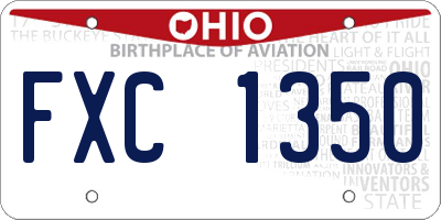 OH license plate FXC1350