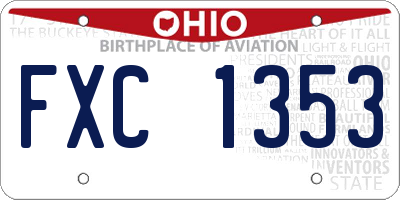 OH license plate FXC1353