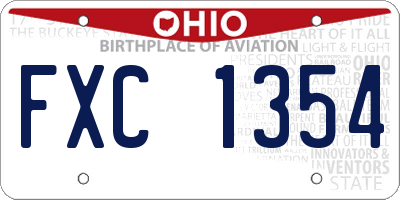 OH license plate FXC1354