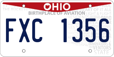 OH license plate FXC1356