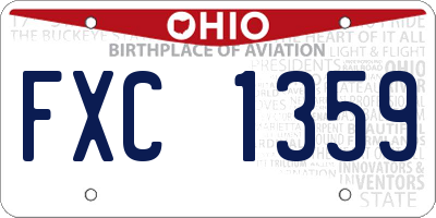 OH license plate FXC1359