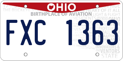 OH license plate FXC1363