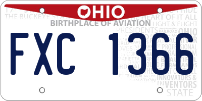 OH license plate FXC1366