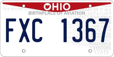OH license plate FXC1367