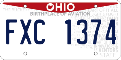 OH license plate FXC1374