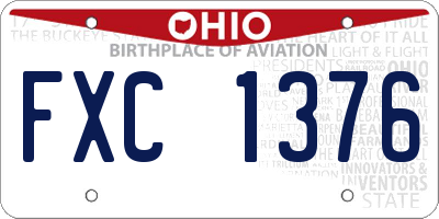 OH license plate FXC1376