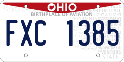 OH license plate FXC1385