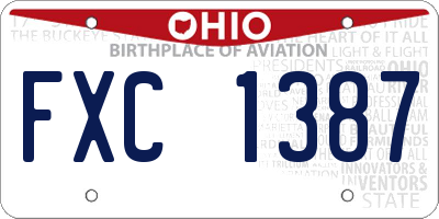 OH license plate FXC1387