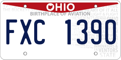 OH license plate FXC1390