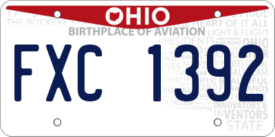OH license plate FXC1392