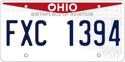 OH license plate FXC1394