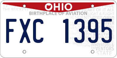 OH license plate FXC1395