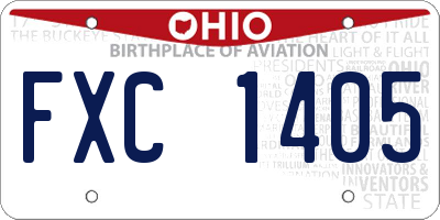 OH license plate FXC1405