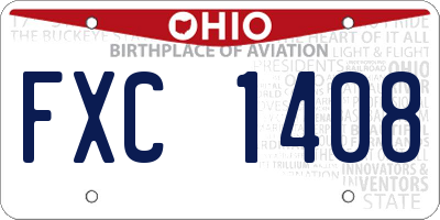 OH license plate FXC1408