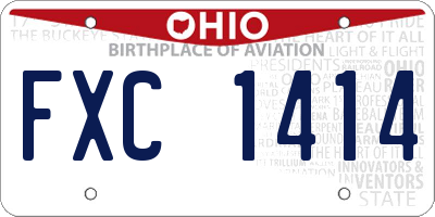 OH license plate FXC1414