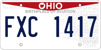 OH license plate FXC1417