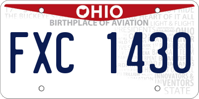 OH license plate FXC1430