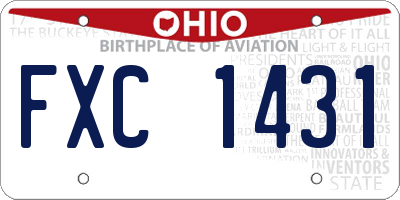 OH license plate FXC1431