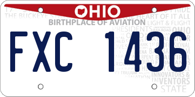 OH license plate FXC1436