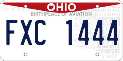 OH license plate FXC1444