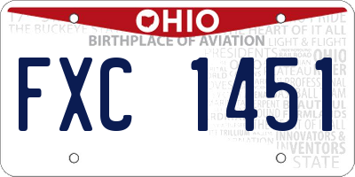 OH license plate FXC1451