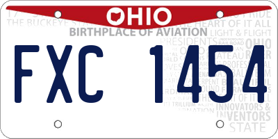 OH license plate FXC1454