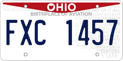 OH license plate FXC1457