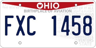 OH license plate FXC1458