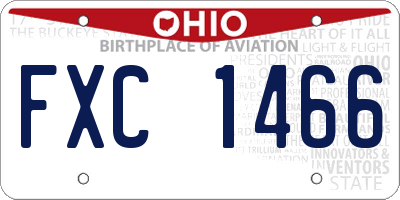 OH license plate FXC1466