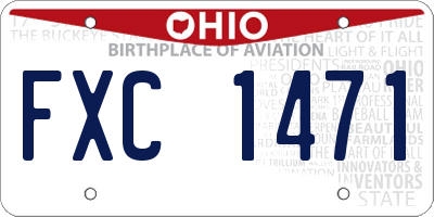 OH license plate FXC1471