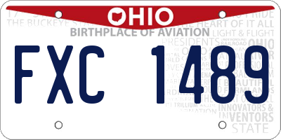 OH license plate FXC1489