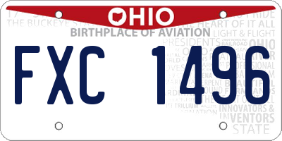 OH license plate FXC1496