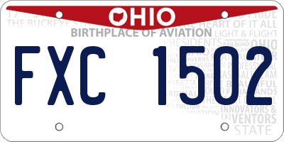 OH license plate FXC1502