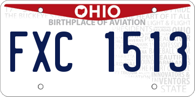 OH license plate FXC1513