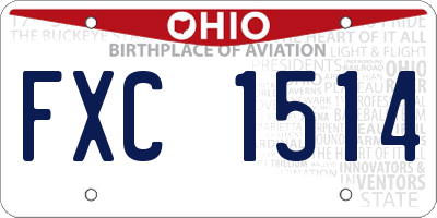 OH license plate FXC1514
